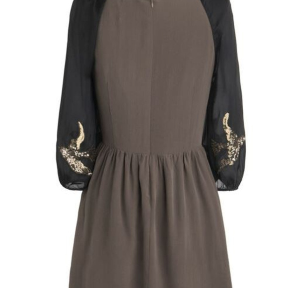 Modcloth "Birds and the Beads Dress" - Silk, XS, Beaded, Sleeves - Picture 3 of 5
